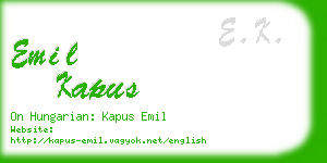 emil kapus business card